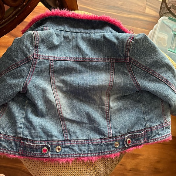 Toddle Jean jacket with hot pink inside - Picture 6 of 6